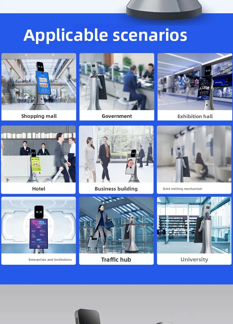 Robot inteligent de recepție versiunea DP Xiao Mi Leopard Welcome Service Ghid mobil pentru roboți de serviciu în săli de expoziție(Imagine3) Robot inteligent de recepție versiunea DP Xiao Mi Leopard Welcome Service Ghid mobil pentru roboți de serviciu în săli de expoziție(Imagine3)