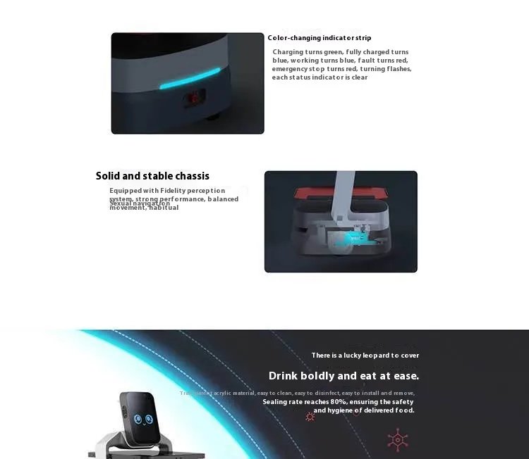 Robot Layanan Multifungsi Cerdas untuk Pengiriman Makanan & Hidangan di Hotel & Restoran, Penerimaan & Promosi, Penentuan Posisi(Gambar6) Intelligent Multi-Functional Service Robot for Food & Dish Delivery in Hotels & Restaurants Reception & Promotion Positioning(Image6)