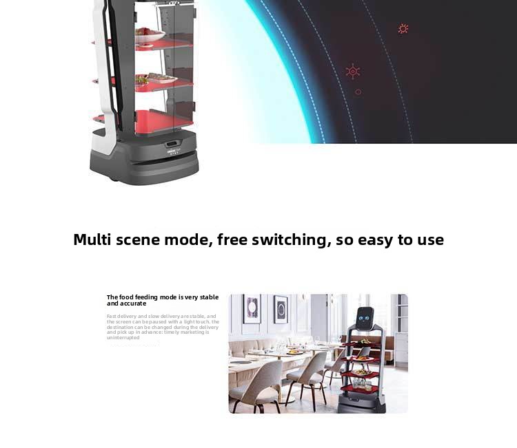 Robot Layanan Multifungsi Cerdas untuk Pengiriman Makanan & Hidangan di Hotel & Restoran, Penerimaan & Promosi, Penentuan Posisi(Gambar7) Intelligent Multi-Functional Service Robot for Food & Dish Delivery in Hotels & Restaurants Reception & Promotion Positioning(Image7)