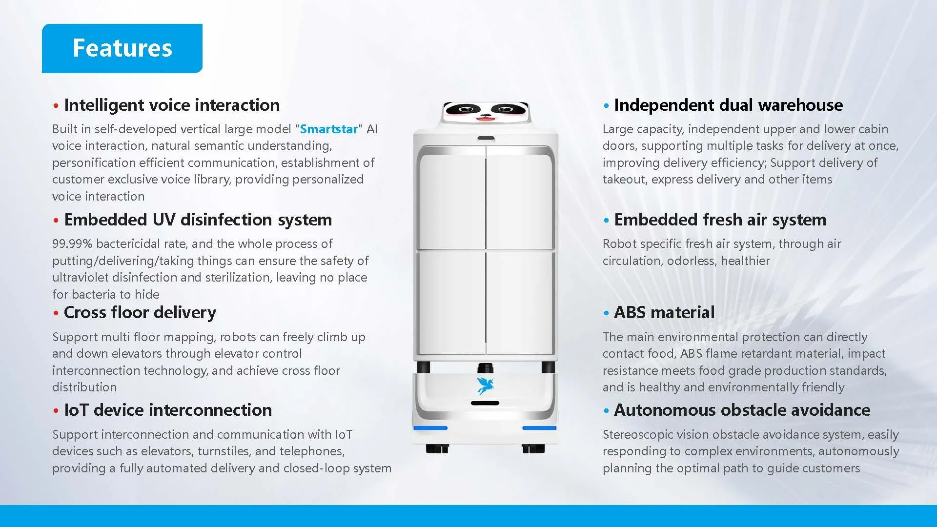 Robot Pengiriman Hotel Speedybot Layanan Komersial Rumah Sakit Pemerintah Aula Alpha Robotics(Gambar3) Robot Pengiriman Hotel Speedybot Layanan Komersial Rumah Sakit Pemerintah Aula Alpha Robotics(Gambar3)