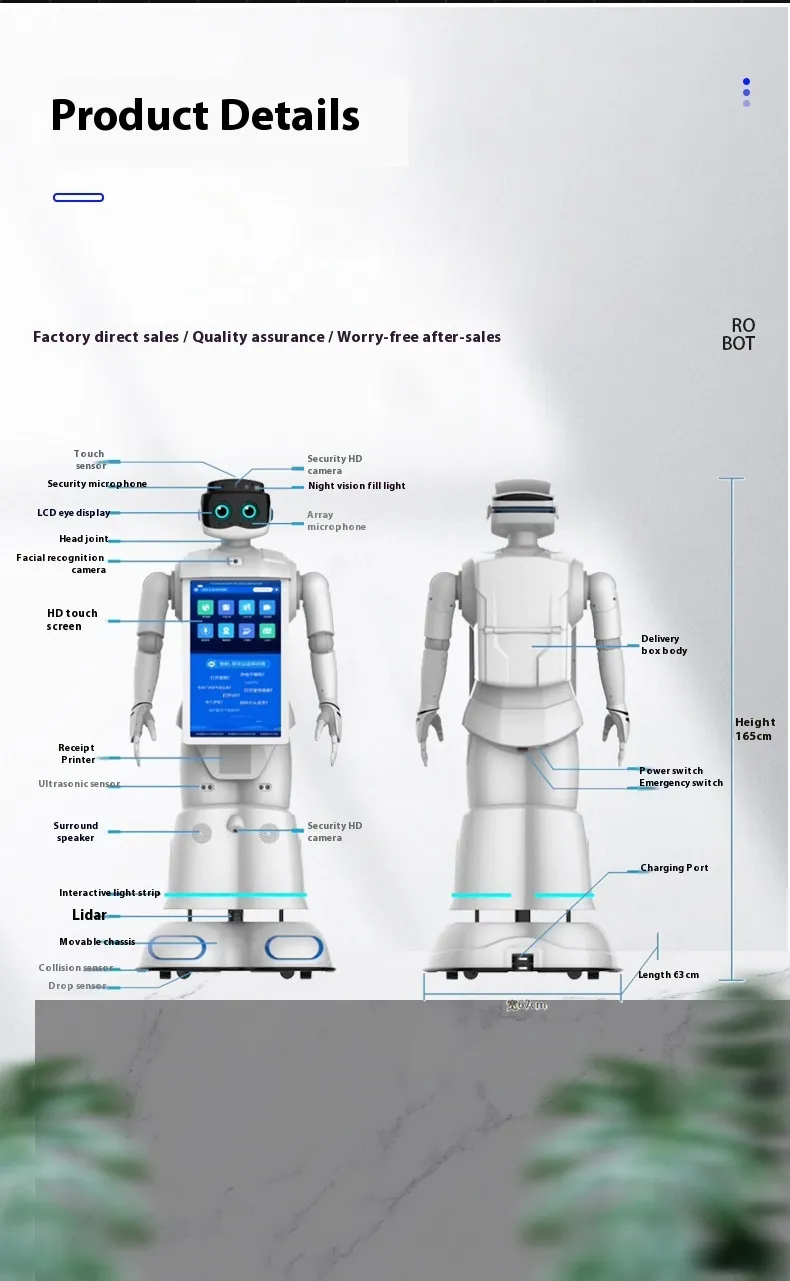 Robot Resepsionis Komersial Humanoid dengan Interaksi Suara, Panduan Selamat Datang, dan Iklan untuk Penerimaan Interaktif(Gambar6) Robot Resepsionis Komersial Humanoid dengan Interaksi Suara, Panduan Selamat Datang, dan Iklan untuk Penerimaan Interaktif(Gambar6)