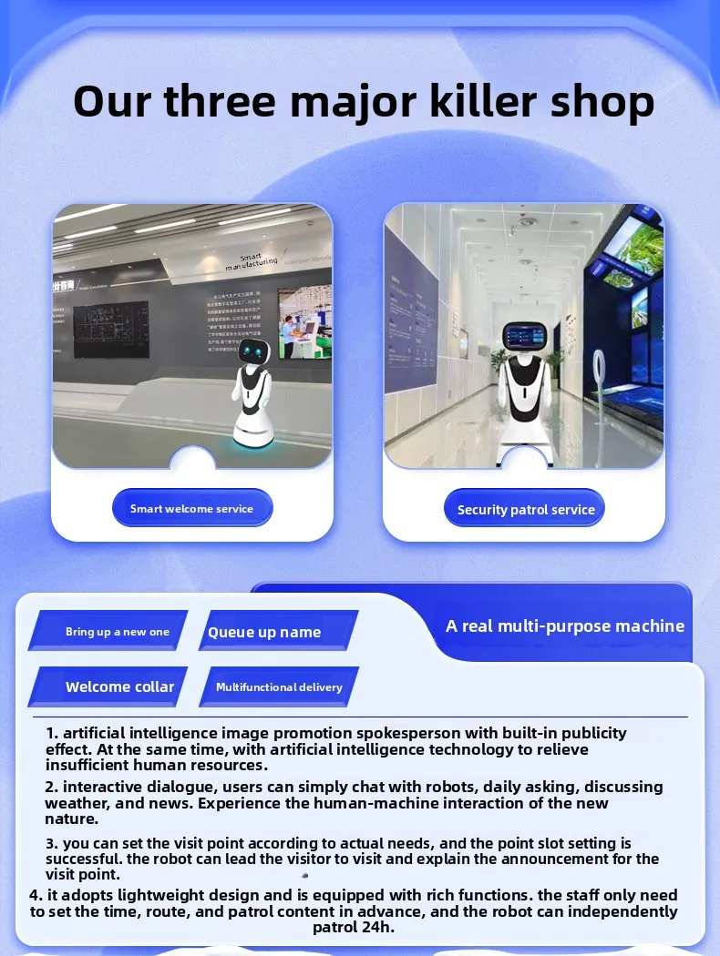 Alpha Robotics Timo - Robot de servire pentru recepție, restaurante, livrare și hoteluri(Imagine3)