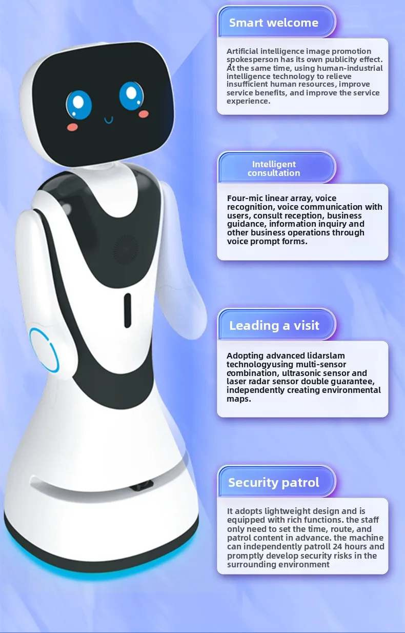 Alpha Robotics Timo - Robot de servire pentru recepție, restaurante, livrare și hoteluri(Imagine5)
