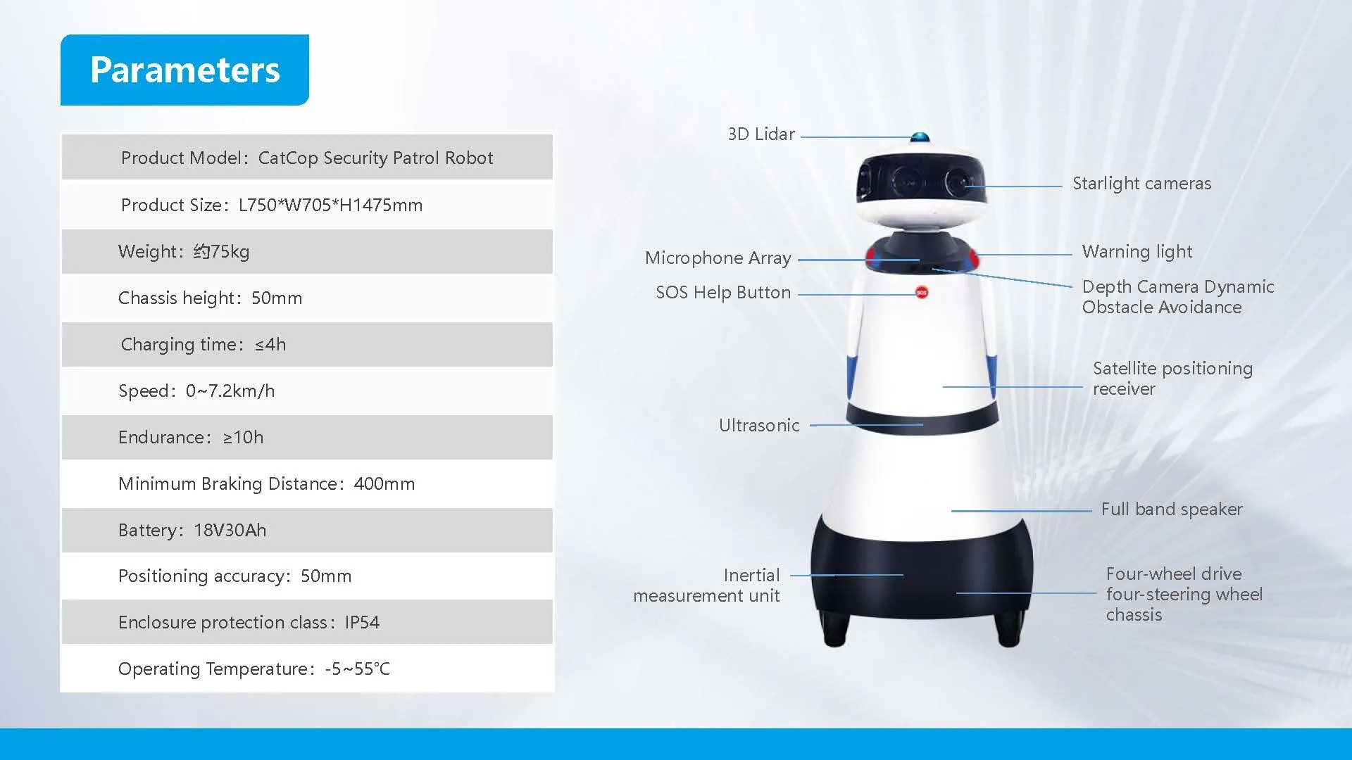 Robot de inspecție AI pentru securitate Black Cat Patrol(Imagine2) Robot de inspecție AI pentru securitate Black Cat Patrol(Imagine2)