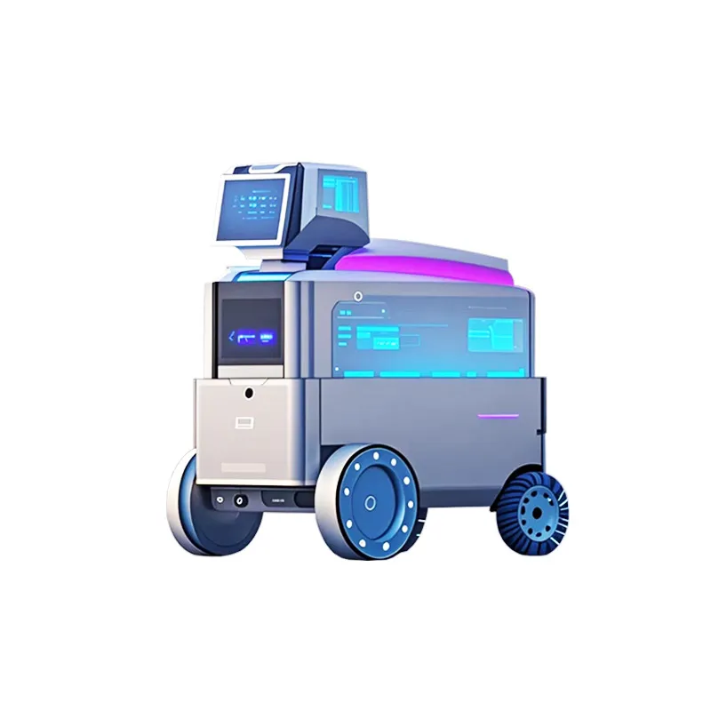 Robot de livrare fără pilot cu asistență vocală AI inteligentă pentru securitate exterioară, servicii comunitare multifuncționale și curierat