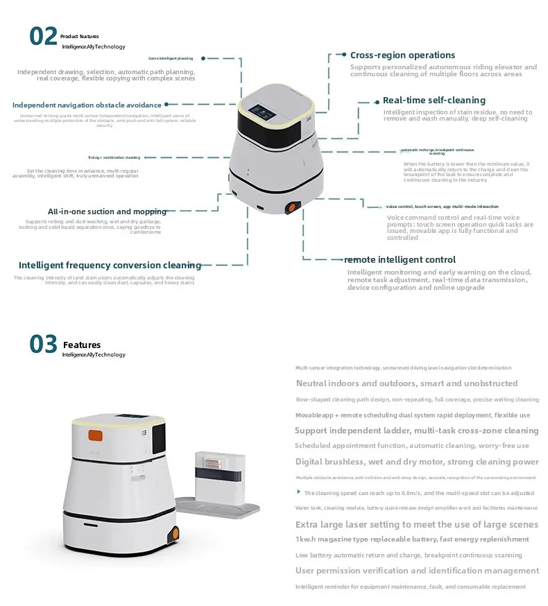 All-In-One Intelligent Sweeping Robot Fully Automatic Liquid Floor Cleaning for Commercial Cleaners Special Nanny(Image3)