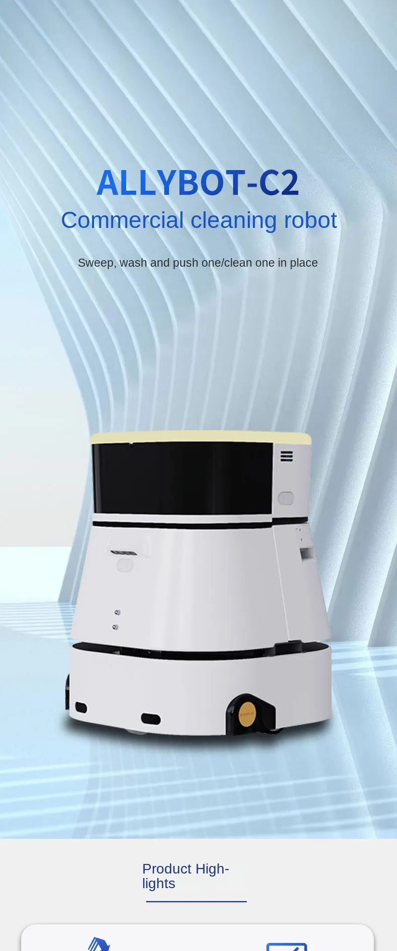 Robot Pembersih Komersial Zhihui C2 Pencuci Lantai Cerdas untuk Rumah Sakit Pusat Perbelanjaan Gedung Perkantoran untuk Kebersihan(Gambar1) Zhihui C2 Commercial Cleaning Robot Intelligent Floor Washing for Hospitals Shopping Malls Office Buildings for Cleaning(Image1)