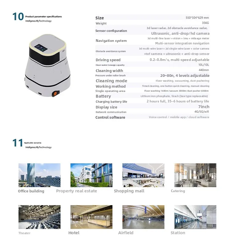 All-In-One Intelligent Sweeping Robot Fully Automatic Liquid Floor Cleaning for Commercial Cleaners Special Nanny(Image7)
