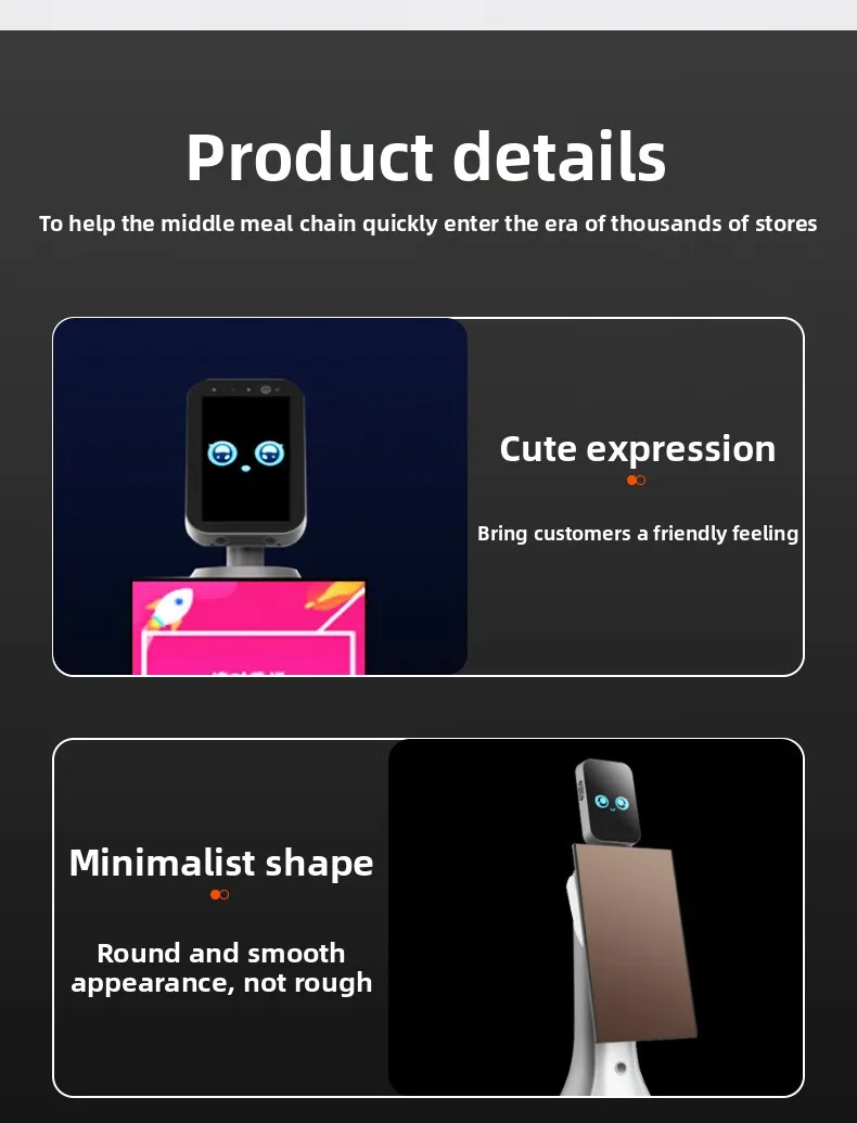 27-Inch Big Screen Display 6 Microphone Service Robot with Voice Interactive Welcome Feature Smart Reception Robot(Image7)