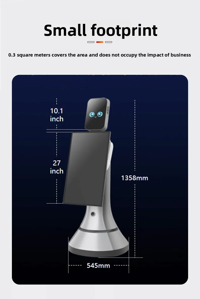 27-Inch Big Screen Display 6 Microphone Service Robot with Voice Interactive Welcome Feature Smart Reception Robot(Image4)