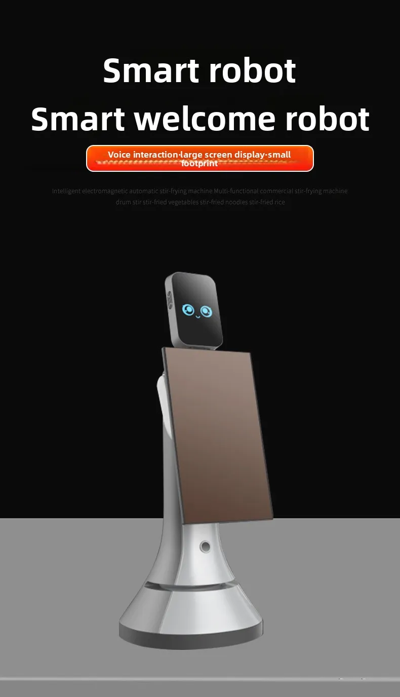 27-Inch Big Screen Display 6 Microphone Service Robot with Voice Interactive Welcome Feature Smart Reception Robot(Image1)