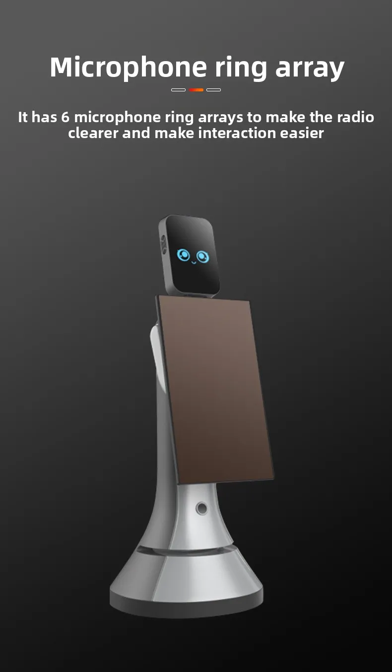 27-Inch Big Screen Display 6 Microphone Service Robot with Voice Interactive Welcome Feature Smart Reception Robot(Image3)