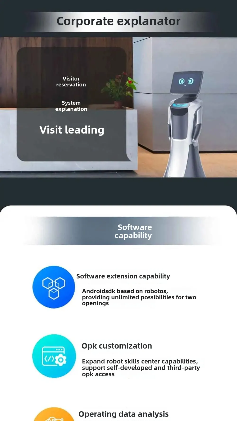 Robot Resepsionis Cerdas Leopard dengan Layanan Sambutan Suara Otomatis untuk Penggunaan Komersial di Ruang Pamer Xiaomi 2(Gambar9) For Xiaomi 2 Exhibition Halls Intelligent Robot Reception Service Leopard Welcome Automatic Voice Dialogue for Commercial Used(Image9)